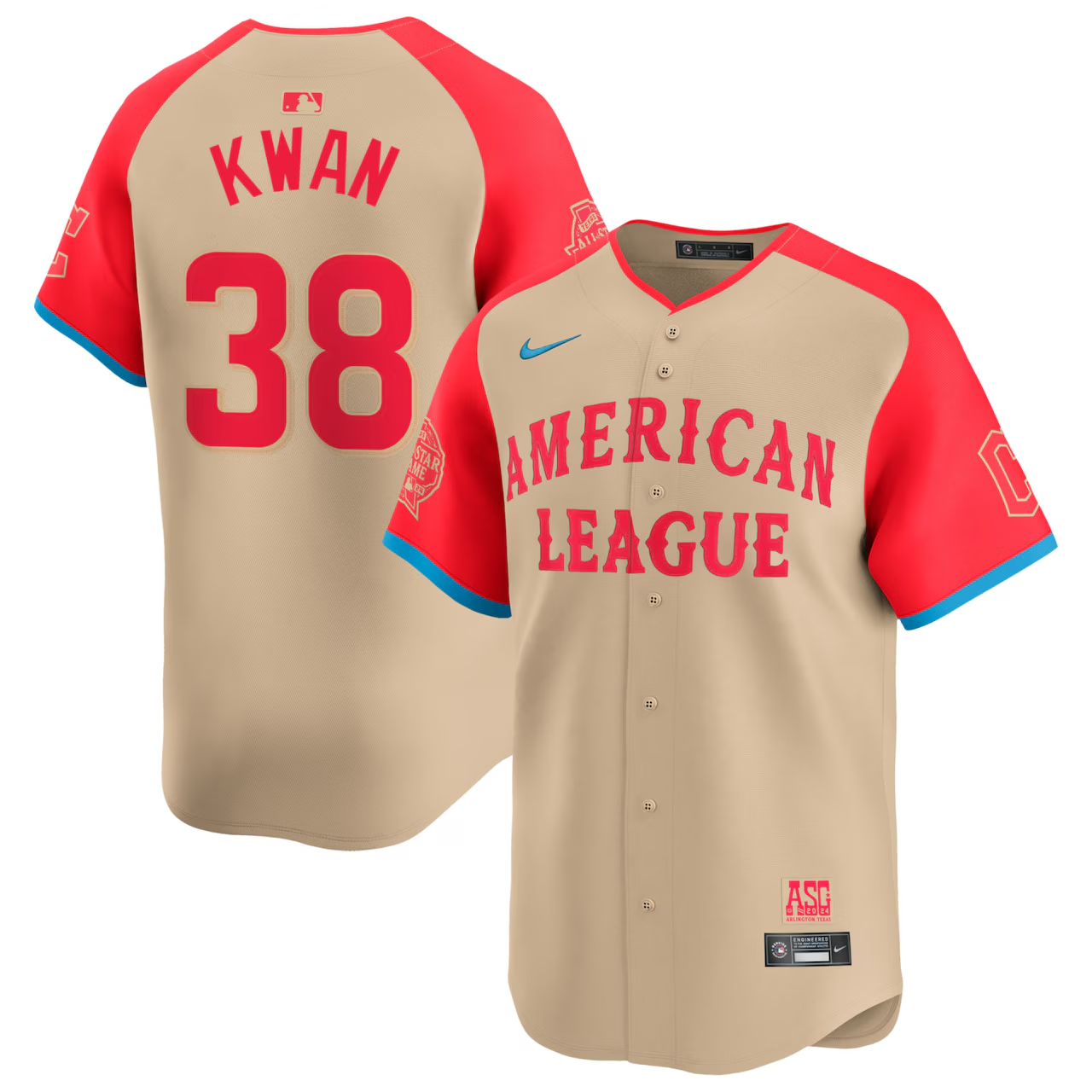 Men's Cleveland Guardians Customized Cream 2024 All-Star Limited Stitched Baseball Jersey Men's Cleveland Guardians Customized Cream 2024 All-Star Limited Stitched Baseball Jersey